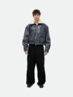 Rhude Blue Crocodile Pilot Jacket