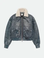 Rhude Blue Crocodile Pilot Jacket