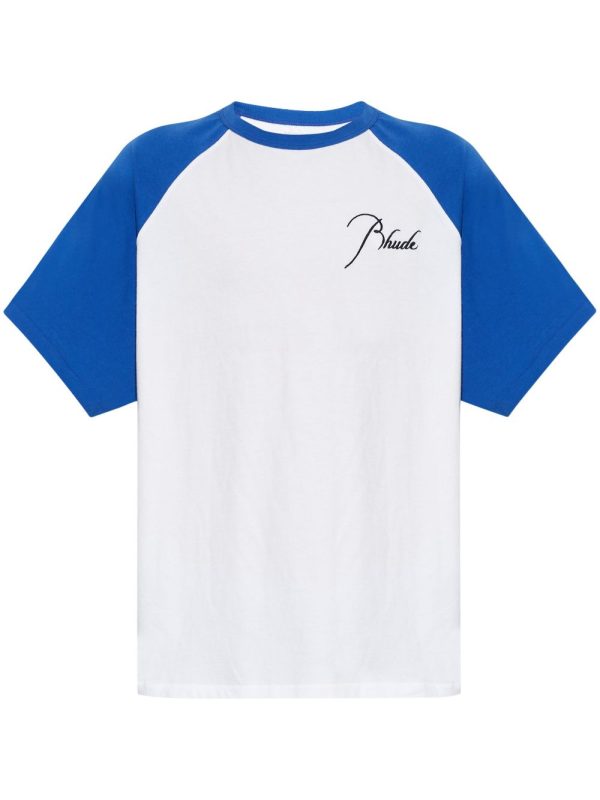 White And Blue Rhude Shirt